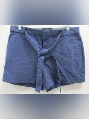 Banana Republic Blue High-Waist Tie Belt Shorts